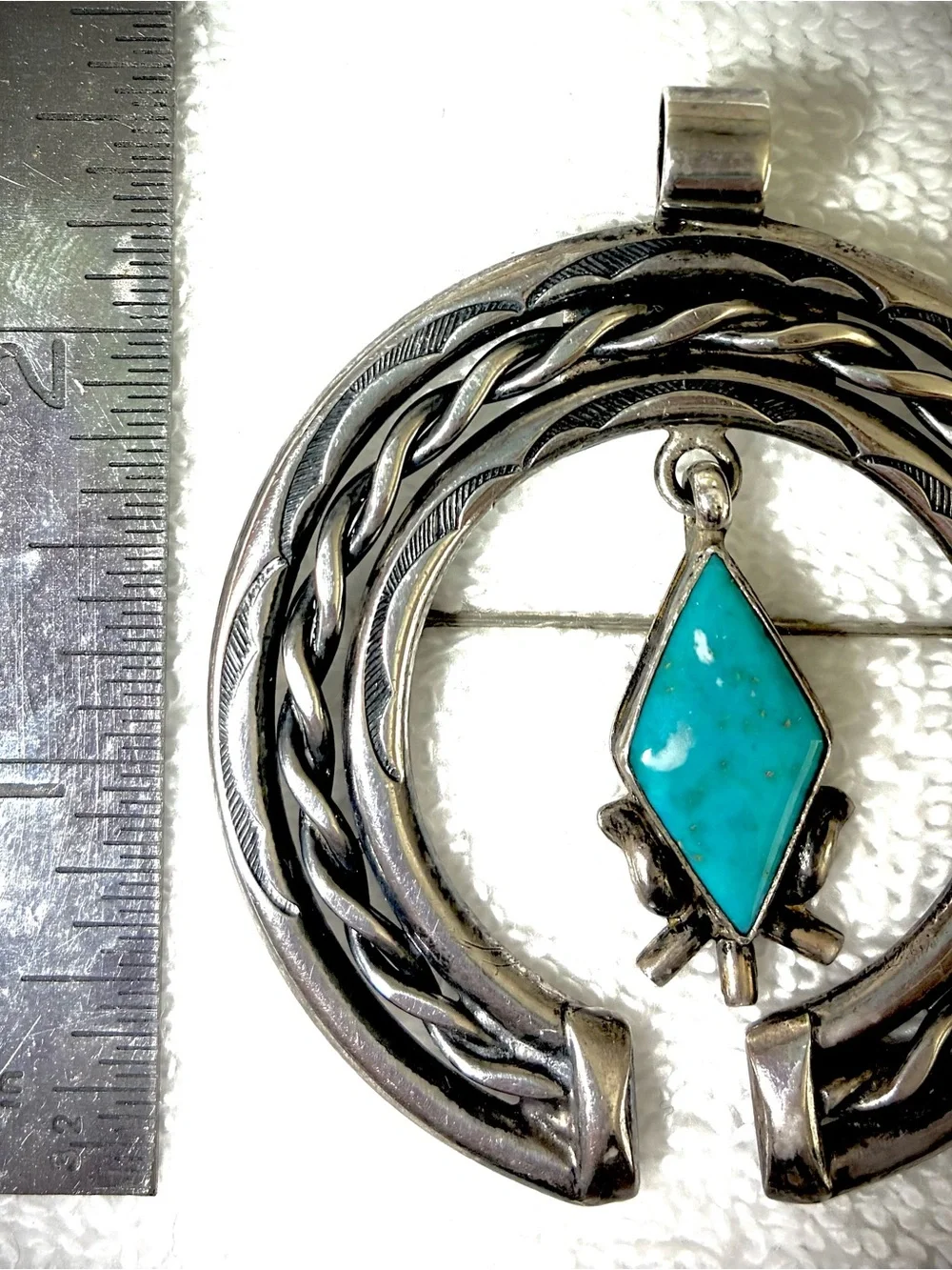 Vintage Native American Sterling Silver Naja Pendant/Brooch - Picture 3 of 4